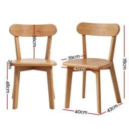 4 Piece Wooden Dining Chairs Solid Rubber Wood Kitchen Accent Chairs Cafe Lounge Seating