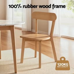4 Piece Wooden Dining Chairs Solid Rubber Wood Kitchen Accent Chairs Cafe Lounge Seating
