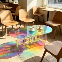 Shatterproof Acrylic Coffee Tables Clear End Table Living Room Accent Side Table Furniture 4 Legs Home Decor
