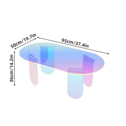 Shatterproof Acrylic Coffee Tables Clear End Table Living Room Accent Side Table Furniture 4 Legs Home Decor