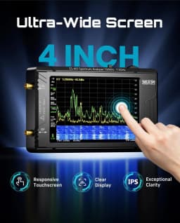 SeeSii TinySA Ultra+ ZS407 7.3GHz Spectrum Analyzer: 2026 Upgraded 4 Inch HW V0.5.4 100kHz-7.3GHz Handheld Tiny Frequency Analyzer - 2-in-1 RF Signal Generator 100kHz to 900MHz MF/HF/VHF UHF