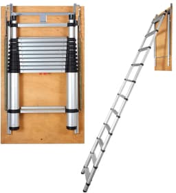 VEVOR Attic Ladder Telescoping 350-pound Capacity Multi-Purpose Aluminium Extension Lightweight and Portable
