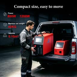 4-in-1 Air-Cooled Laser Welder 1200W/800W SUP31F Head Welding and Cleaning Machine for Metals. Supports Multiple Languages