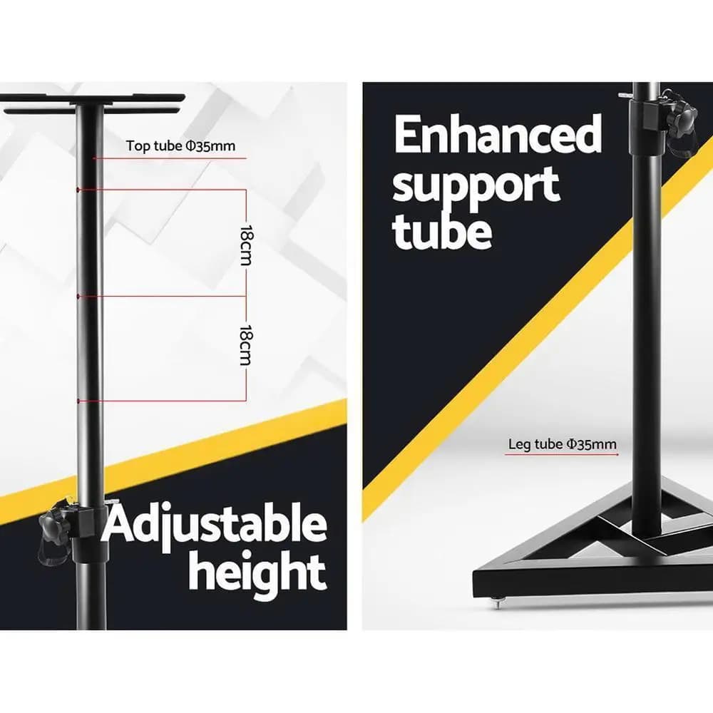 Adjustable Speaker Stands 67 to 120 cm Pair Surround Sound Studio Home Floor Mount Brackets