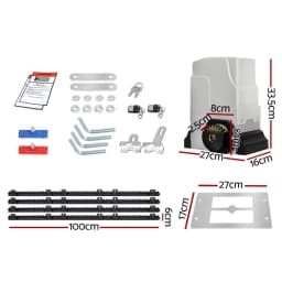 Automatic Sliding Gate Opener Kit 4M 1800KG Heavy Duty Motorized Gate Access System with Remote Control Security Drive Set