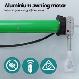 Retractable Motorized Folding Arm Awning 3.5M x 3M Grey Outdoor Sun Shade Canopy