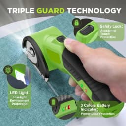 Cordless Electric Scissors Rotary Blade Cutter Rechargeable for PVC Leather DIY