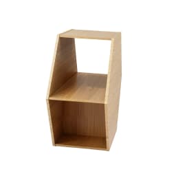 Hexagonal Coffee Table Wooden Center Table with Open Storage Two Way Display Side Table for Living Room