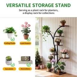 Industrial Tree-Shaped Plant Stand Display Storage Rack Corner Flowers Shelf Holder