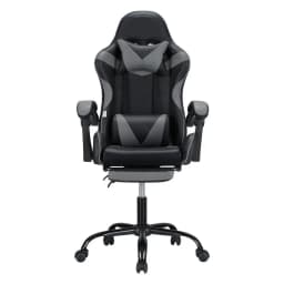 Ergonomic Gaming Office Chair with 2 Point Massage Footrest Grey