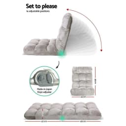 Grey Flannel Lounge Sofa Bed Foldable Convertible Sleeper for Living Room Home Use