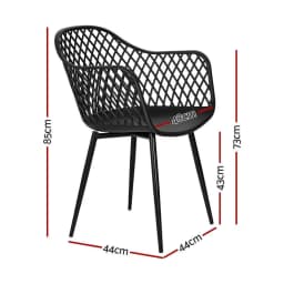4 Piece Outdoor Dining Chairs PP Lounge Patio Chairs Garden Furniture Black