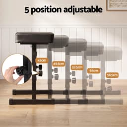 Heavy Duty Height Adjustable Piano Bench Seat H Shape Stool Black
