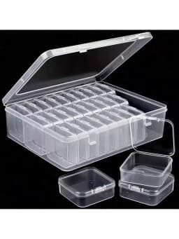 1/10/15/21/31pcs Multi-Purpose Transparent Plastic Storage Boxes, Mini Clear Bead Storage Boxes With Hinged Lids, Rectangular