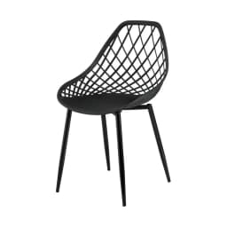 4 Piece Outdoor Dining Chairs PP Lounge Chairs Patio Garden Furniture Black Set