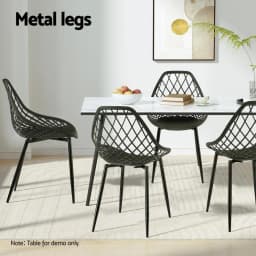 4 Piece Outdoor Dining Chairs PP Lounge Chairs Patio Garden Furniture Black Set