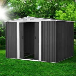 Outdoor Garden Storage Shed 2.58x2.07M Metal Base Double Door Tool House for Patio Backyard
