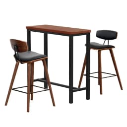 Bar Table and Stools Set for Dining Desk Kitchen Chairs Cafe Pub Modern Space Saving Breakfast Bar Furniture Set