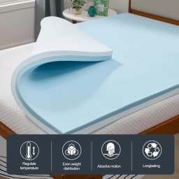 Gel Memory Foam Mattress Pad 5cm Thick Double Mattress Topper Mat for Extra Comfort