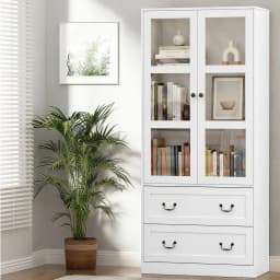White Buffet Sideboard 180cm Hutch Storage Cabinet Kitchen Drawer Door Cupboard for Dining Room and Kitchen