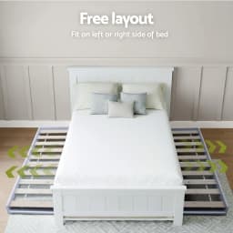 King Single Bed Frame with Integrated Bookshelf Wooden Platform Storage Bed for Bedroom Furniture Modern Space Saving Design