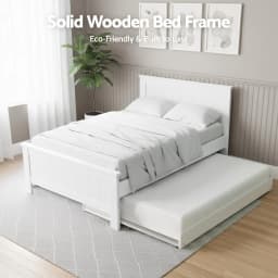 King Single Bed Frame with Integrated Bookshelf Wooden Platform Storage Bed for Bedroom Furniture Modern Space Saving Design