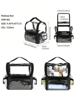 Large Capacity Transparent Makeup Bag, Clear Cosmetic Pouch With Handles, Travel Toiletry Organizer Case For Skincare Nail