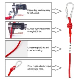 8mm Emergency Escape Rope Climbing Buckle Magnet Fishing Rope Nylon Rescue Safety Rope 20m Length For Outdoor Sports Camping