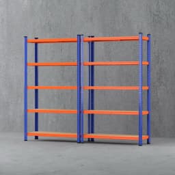 2 x 1.8M Garage Shelving Warehouse Storage Rack Heavy Duty Metal Boltless Adjustable Industrial Organizer Shelves