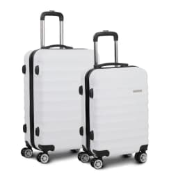 2 Set 20 28 Inch Luggage Set with TSA Lock Spinner Wheels Travel Suitcase Hard Shell Carry On Lightweight Durable White Luggage Case