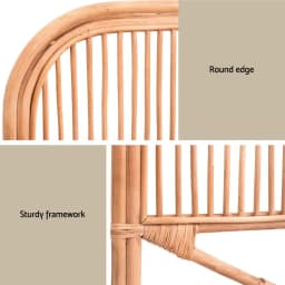 Rattan Double Bed Headboard Pine Bedroom Wall Decor NERO Style