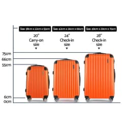 3 Piece Hard Shell Spinner Luggage Set with TSA Lock Orange Carry On Suitcases 20 24 28 Inch