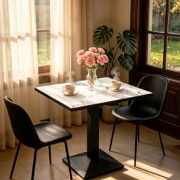 Rectangular Dining Table Bistro Tulip Design with Larger Pedestal Base for 2-4 People for Kitchen Living Room Bistro Restaurant