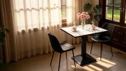 Rectangular Dining Table Bistro Tulip Design with Larger Pedestal Base for 2-4 People for Kitchen Living Room Bistro Restaurant
