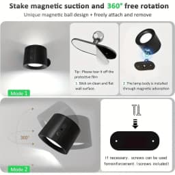 Modern LED Wall Lamp Rechargeable 360° Rotating Dimmable Magnetic Sconces Light