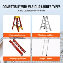 SucceBuy Ladder Levler 380 lbs Load PP Ladder Leveling Tool Pitch Hopper Stair Ladder Stabilizer with Storage for Uneven Ground