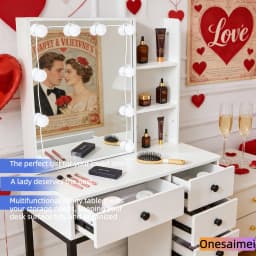 New home dressing table with vanity mirror Features three colour modes and adjustable brightness Ideal birthday gift