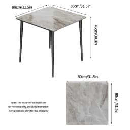 LUVODI 80CM Square Kitchen Dining Table,Modern Dining Room Table with Metal Legs for Living Room Coffee Shop Restaurant