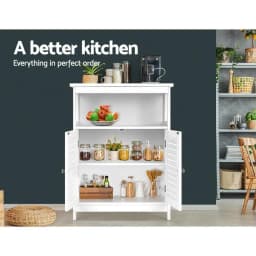 Modern White Buffet Sideboard Storage Cabinet with Doors and Shelves for Dining Room Kitchen Living Room Furniture