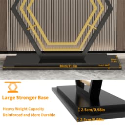 120cm Modern Console Entry Table Geometric Base Sintered Stone Top Long Accent Table for Hallway Foyer Decor Storage
