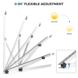 RVPOZWER 4PCS Solar Panel Bracket 45 Inch Adjustable Foldable Tilt Leg Mount Stand Heavy Duty Support Frame for Off-Grid System RV Camper Trailer Boat Home Rooftop Outdoor Solar Panel Installation