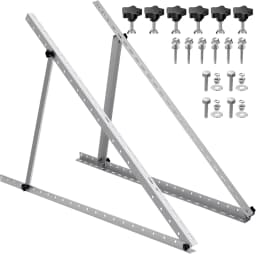 RVPOZWER 4PCS Solar Panel Bracket 45 Inch Adjustable Foldable Tilt Leg Mount Stand Heavy Duty Support Frame for Off-Grid System RV Camper Trailer Boat Home Rooftop Outdoor Solar Panel Installation