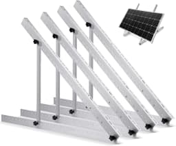 RVPOZWER 4PCS Solar Panel Bracket 45 Inch Adjustable Foldable Tilt Leg Mount Stand Heavy Duty Support Frame for Off-Grid System RV Camper Trailer Boat Home Rooftop Outdoor Solar Panel Installation