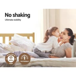 Single Size Wooden Oak Bed Frame Modern Solid Wood Bedroom Furniture Durable Natural Finish Platform Bed Frame