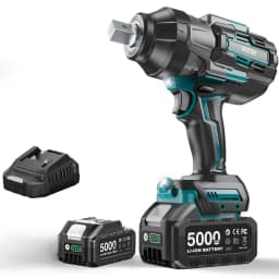 SEESII 1600Nm Cordless Impact Wrench Kit 3/4' High Torque Electric Impact Gun with 2x5.0Ah Batteries LED Light for Truck Heavy-Duty