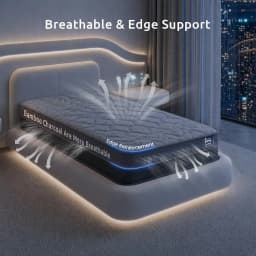 Single Mattress 25 cm Hybrid Pocket Spring with 4 cm Egg Crate Foam Bamboo Charcoal Fabric for deep Sleep Comfort Bed Mattress