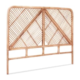FRED Pine Rattan Queen Bed Headboard Elegant Bedroom Wall Mounted Bedhead Natural Woven Design