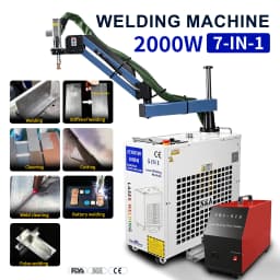 2000W 7 in 1 Laser Battery Welding Stiffener Welding Laser Cleaning Cutting Welding Machine for Metal Handheld Laser Welder