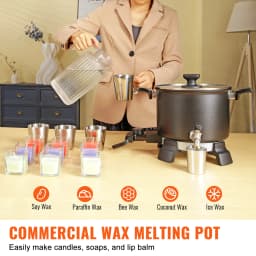 VEVOR Wax Melter for Candle Making 5 Liter Large Electric Melting Pot Easy Pour Spout 4-level Temperature Control Easy Clean
