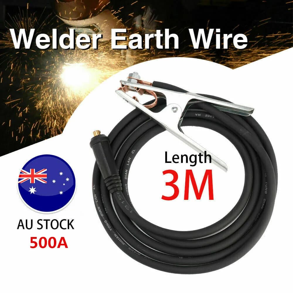 500A Groud Welding Earth Cable Clamp Clip for MIG TIG ARC Welder 3M/ Cable 1V2R4